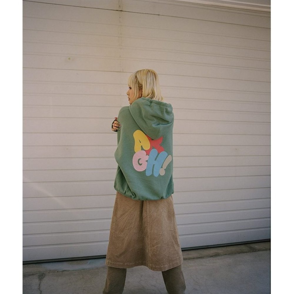 Limited Edition Uniqlo x CHAOS #RealTalk green hoodie